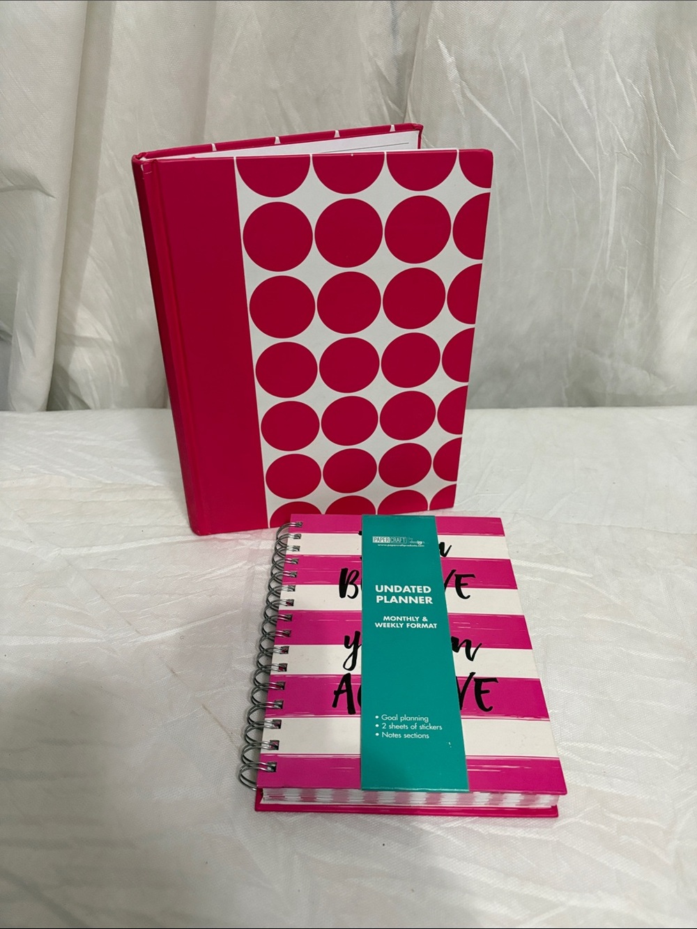 Undated Planner and Pink Polka Dot Journal NWT